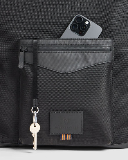 Journey Maker 24 Hour 2 Way Tote black ballistic nylon detail view