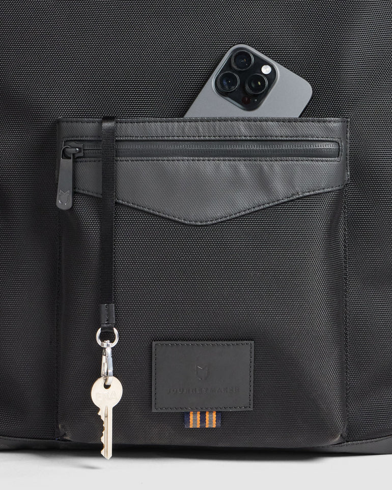 Journey Maker 24 Hour 2 Way Tote black ballistic nylon detail view