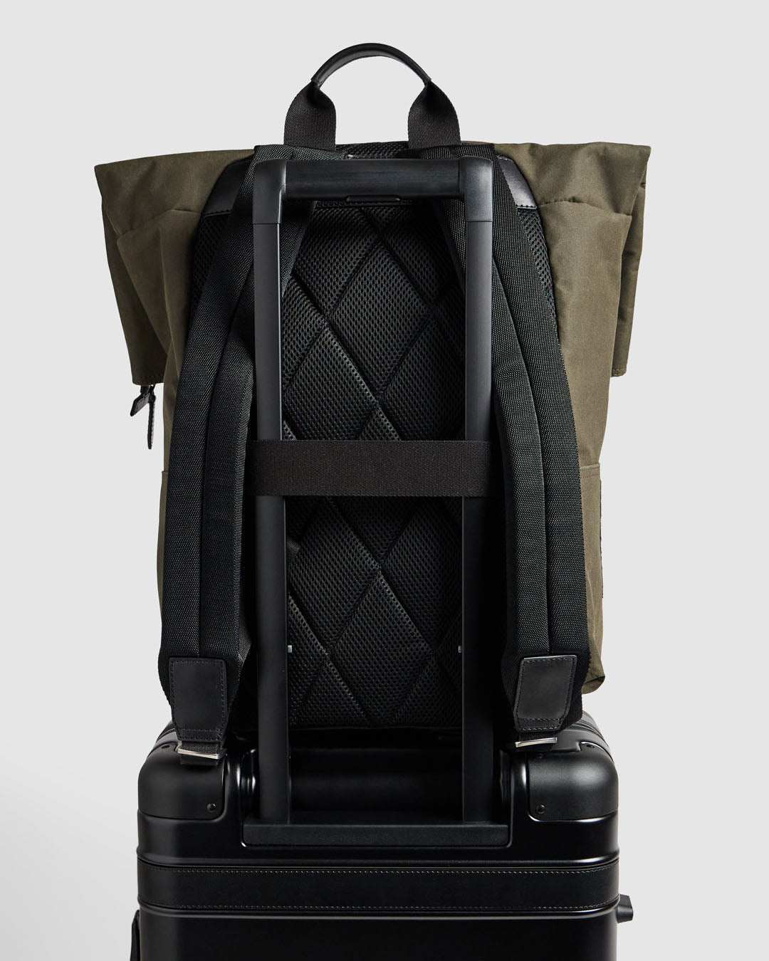 Journey Maker 24 Hour Roll Top Backpack green cotton canvas lifestyle
