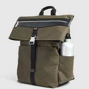 Journey Maker 24 Hour Roll Top Backpack green cotton canvas side view