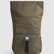 Journey Maker 24 Hour Roll Top Backpack green cotton canvas interior view
