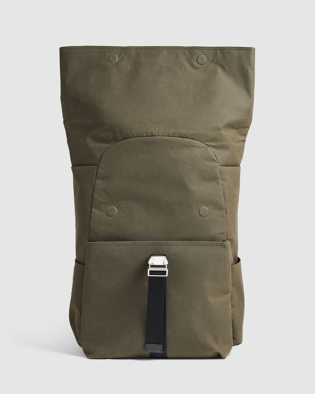 Journey Maker 24 Hour Roll Top Backpack green cotton canvas interior view