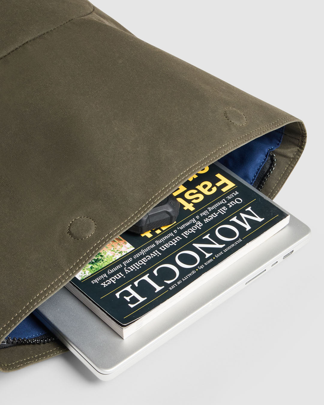 Journey Maker 24 Hour Roll Top Backpack green cotton canvas detail