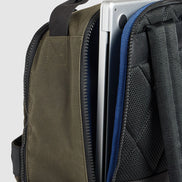 Journey Maker 12 Hour Backpack green cotton canvas detail