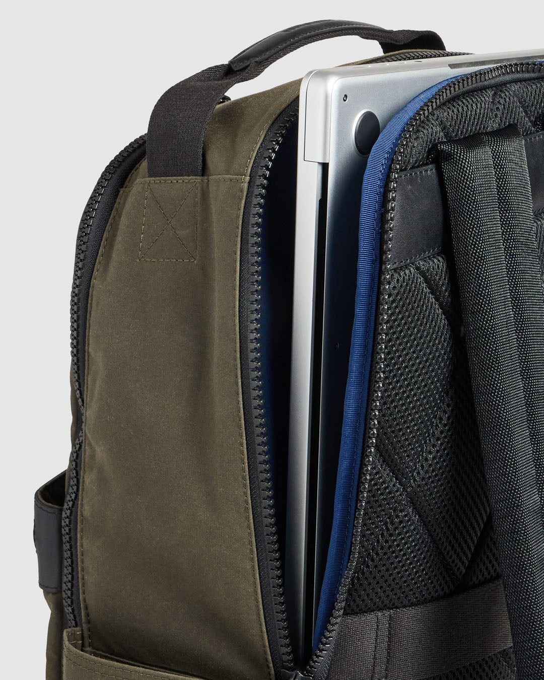 Journey Maker 12 Hour Backpack green cotton canvas detail