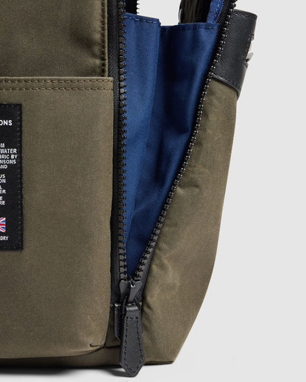 Journey Maker 12 Hour Backpack green cotton canvas lifestyle