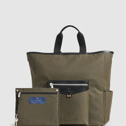 Journey Maker 24 Hour 2 Way Tote green cotton canvas lifestyle