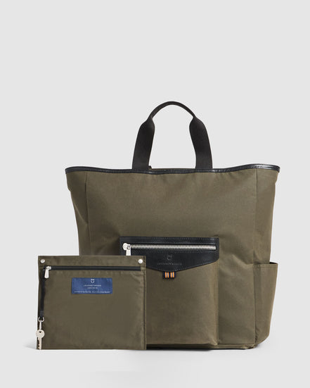 Journey Maker 24 Hour 2 Way Tote green cotton canvas lifestyle