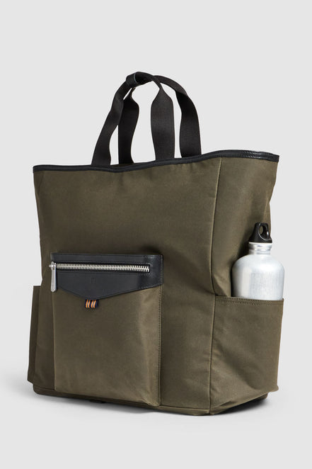Journey Maker 24 Hour 2 Way Tote green cotton canvas side view
