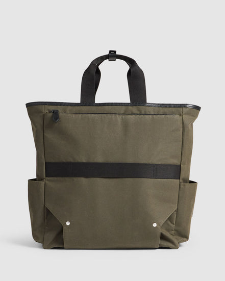 Journey Maker 24 Hour 2 Way Tote green cotton canvas back view