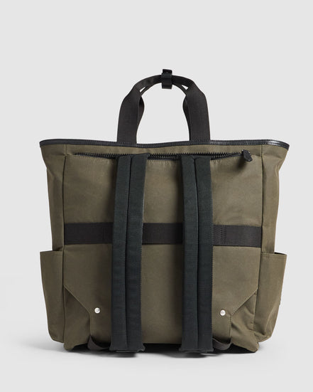 Journey Maker 24 Hour 2 Way Tote green cotton canvas interior view