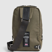 Journey Maker 9 Hour Sling Bag green cotton canvas side view