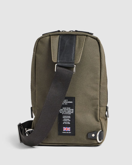 Journey Maker 9 Hour Sling Bag green cotton canvas side view