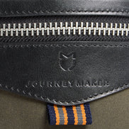 Journey Maker 9 Hour Sling Bag green cotton canvas detail