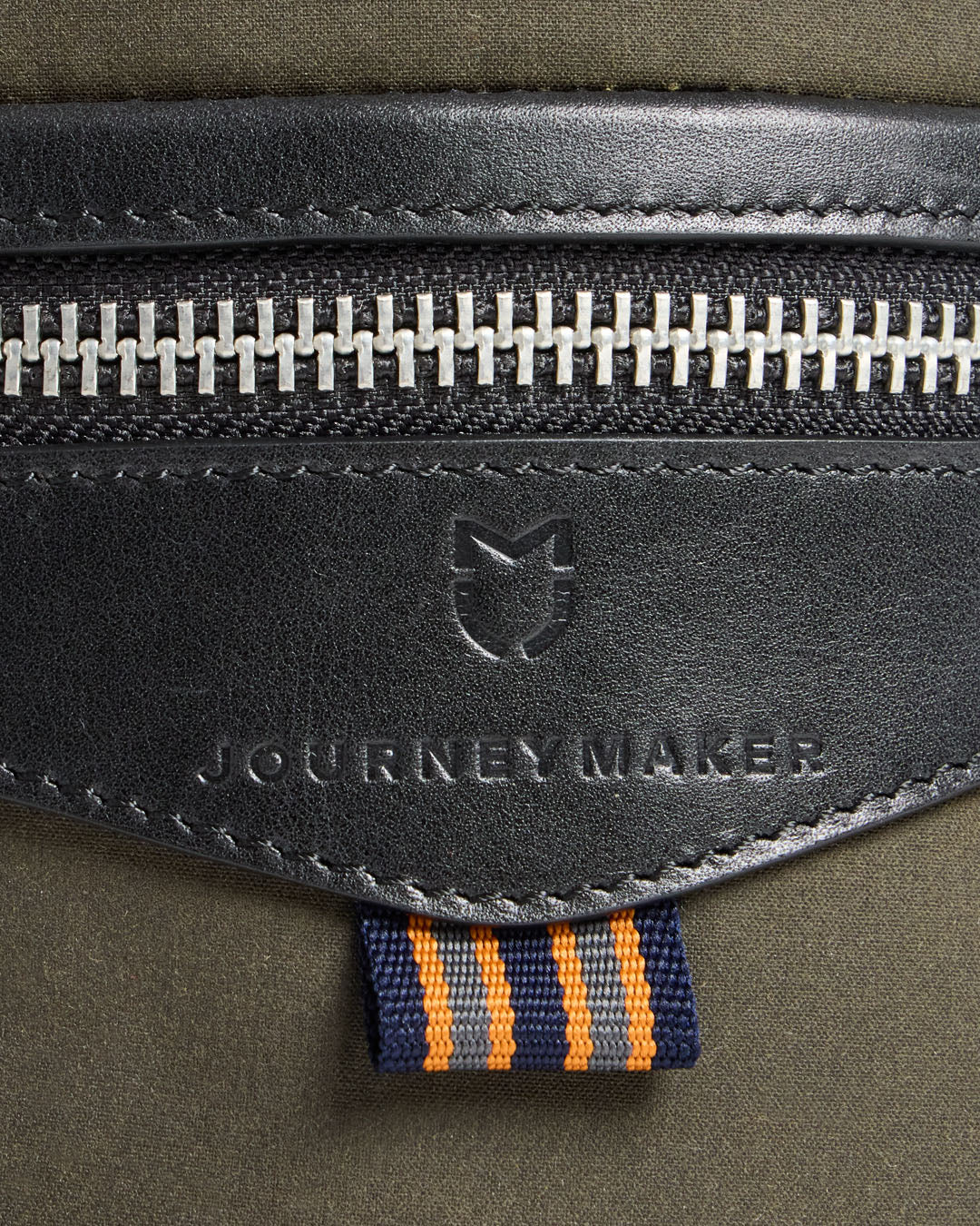 Journey Maker 9 Hour Sling Bag green cotton canvas detail
